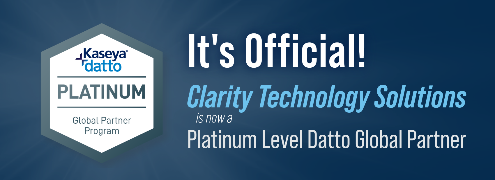 Clarity Technology Solutions earns Kaseya Platinum Partner